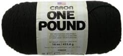 Caron One Pound Yarn, 16 Ounce, Black, Single Ball