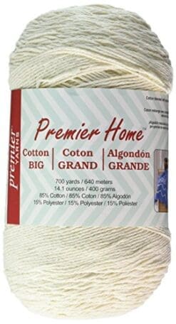 Premier Yarns Solid Home Cotton Grande Yarn, Cream
