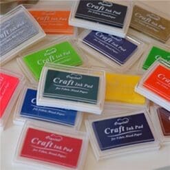 Tzou Set 15 Pcs Craft Ink Pad Korea Stamps Partner Diy Color,15 Color Rubber Stamps Craft Ink Pad for Paper Fabric Wood