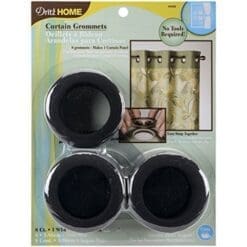 Dritz 1-9/16-Inch Inner Diameter Curtain Grommets, 8-Pack, Matte Black by DRITZ