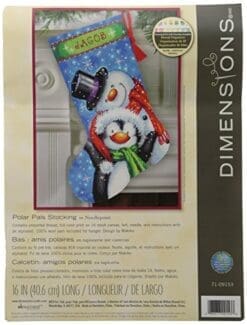 Dimensions Crafts Needlecrafts Needlepoint Stocking Kit, Polar Pals