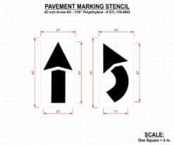 Pavement Stencil, 42 in, Arrow Kit, 1/16