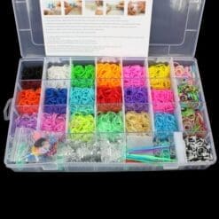OrangeTag OrangeTagTM 2200 Colourful Rainbow Rubber Loom Bands Bracelet Making Kit Set with a Convenient Carrying Case