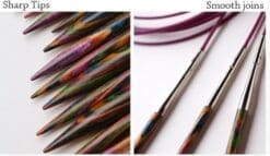 Knit Picks Options Interchangeable Rainbow Wood Circular Knitting Needle Set