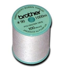 Brother 5 Pack EBTPE 90-Weight Embroidery Thread, White