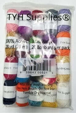 TYH Supplies 20 Skeins Bonbons Yarn Assorted Colors - 100% Acrylic