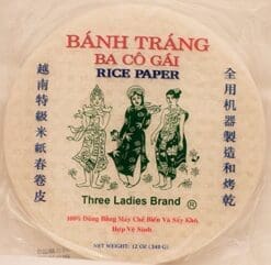 Three Ladies Spring Roll Rice Paper Wrappers (Round 22cm 3pks)