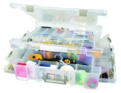 ArtBin Super Satchel Deluxe Divided Lid/Divided Base- Clear Storage Container,6982AB