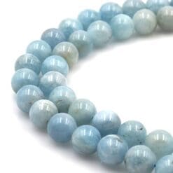 BRCbeads Gorgeous Natural Aquamarine Gemstone Round Loose Beads 12mm Approxi 15.5 inch 30pcs 1 Strand per Bag for Jewelry Making