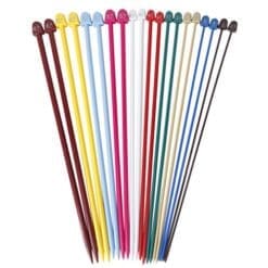20 Pcs 10 Sizes Multicolor Plastic Knitting Needles Single Pointed Needles