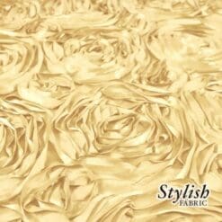 Soft Gold Satin Rosette Fabric by the Bolt - 10 Yards