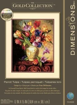 Dimensions Crafts The Gold Collection Counted Cross Stitch Kit, Parrot Tulips