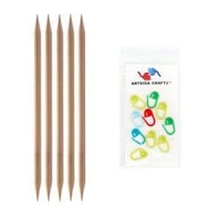 Knitter's Pride Bundle: Basix Double Pointed 8-inch (20cm) Knitting Needles; Size US 19 (15.0mm) + 10 Artsiga Crafts Stitch Markers 400105