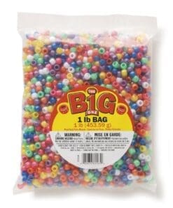 One Bag of 1 Lb Darice Pony Beads 9mm Pearlized Multi
