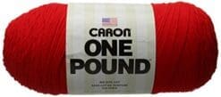 Caron One Pound Yarn, 16 Ounce, Scarlet, Single Ball