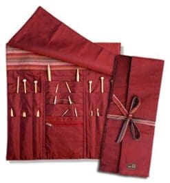della Q Combo Knitting Case for Straight & Double Point & Circular Knitting Needles; 016 Brown Stripes 101-1-016