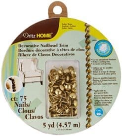 Dritz 44287 Upholstery Nailhead Trim, Brass, 5-Yard