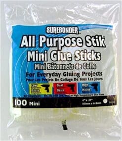 Surebonder DT-100 Made in the USA All Purpose Stik-Mini Glue Sticks-All Temperature-5/16"D, 4"L Hot Melt Glue Sticks-100 Sticks per bag