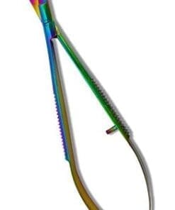 Curved Rainbow Colored Titanium Tipped EZ Snips (4.5in) Embroidery Scissors from ThreadNanny