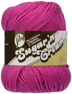 Lily Sugar 'N Cream Super Size Yarn, 4 Ounce, Hot Pink, Single Ball