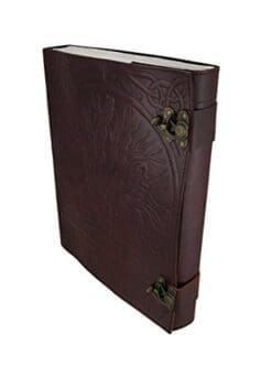 Large Embossed Leather Tree of Life Journal w/Double Swing Clasps