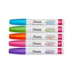 Sharpie Oil-Based Paint Markers, Medium Point, Assorted Fashion Colors, 5-Count