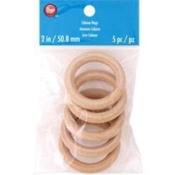 Bulk Buy: Boye (6-Pack) Cabone Rings 2' 5/Pkg Wood 7538029