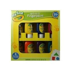 Crayola Washable Finger Paints, 8-Count ( 3 ounce no-drip tubes ), Red, Blue, Yellow, Green, Orange, Purple, Lime Green And Teal