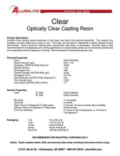 Alumilite Water Clear 32 oz 2 Part Casting Resin Kit