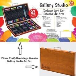 Gallery Studio - 82 Piece Deluxe Art Supplies Set in Wooden Case - Quality Mediums Guaranteed