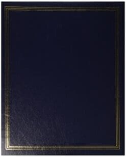 Jumbo 11.75x14 Beige Page Scrapbook 100 Pages (50 Sheets), Navy Blue