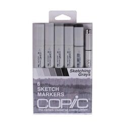 Copic Sketch Set of 6 Markers - Sketching Grays