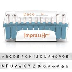 ImpressArt Deco Uppercase Letter Metal Stamps Set, 3mm