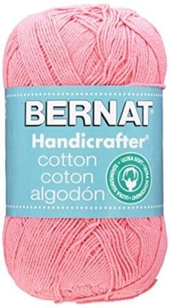 Bernat Handicrafter Cotton Yarn, Solid, 14 Ounce, Strawberry Shortcake, Single Ball