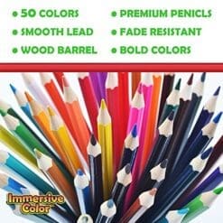 Immersive Color 50 Piece Pre-Sharpened Colored Pencil Set