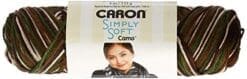 Caron Simply Soft Camo Yarn, 4 Ounce, Mash Camo, Single Ball