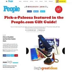 Pick-a-Palooza DIY Guitar Pick Punch with Leather Key Chain Pick Holder, 15 Pick Strips and a Guitar File - Blue/Silver