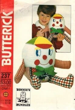 Butterick 4424 or 237 Stuffed Humpty Dumpty Sewing Pattern, Bonnie's Bundles Vintage Craft