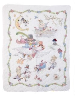 Bucilla Stamped Cross Stitch Crib Cover Kit, 34 by 43-Inch, 45359 Mary Engelbreit Mother Goose