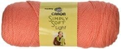 Caron Simply Soft Light Yarn, 3 Ounce, Coral, Single Ball