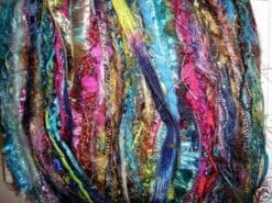 Mixed YARN Fiber Sample Bundle: Lot of 50 different 3 yard lengths Weaving Jewelry Quilting Arts +