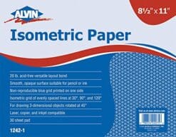 Alvin 1242-3 Isometric Paper 500-Sheet Pack 8.5 inches x 11 inches