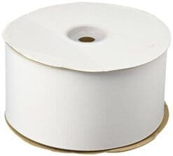 Schiff Ribbons 744-40 Polyester Grosgrain 3-Inch Fabric Ribbons, 50-Yard, White