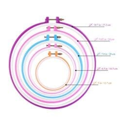 NUOLUX 5pcs Embroidery Hoop Embroidery Circle Set (Multicolor)