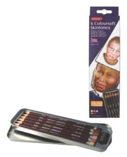 Derwent Colorsoft Skintone Pencils, 4mm Core, Metal Tin, 6 Count (2300217)