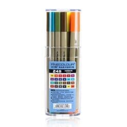 Yosoo 0.3mm Line Width 48 Assorted Colors Set of Fineliner Sketch Fineliner Drawing Pen, Water Based Gel Ink Colored Pens, Fine Point Markers Pen (48 Color Set)