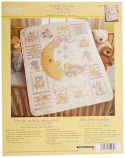 Bucilla Stamped Cross Stitch Crib Cover Kit, 34 by 43-Inch, 45584 Twinkle Twinkle Little Star