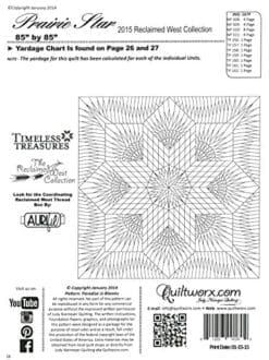 Reclaimed Prairie Star Foundation Paper Pieced Judy Niemeyer 85" Quilt Pattern