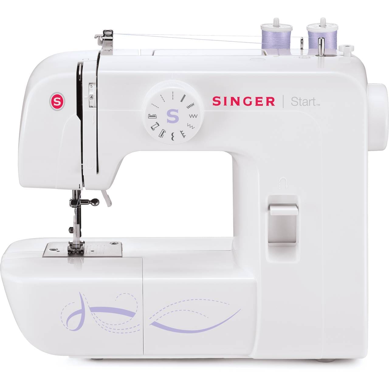 Singer 1306 Light Weight Portable Sewing Machine For Beginners, 6 Built-In Stitches, With 4 Step Buttonhole, Quick And Easy Threading With Free Arm Feature 1 Singer Start 1306 Sewing Machine (White)