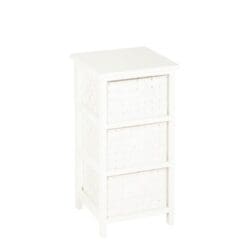 Honey-Can-Do OFC-03717 3-Drawer Natural Wood Frame Storage Organizer Chest, 12.01 by 24.80-Inch, White